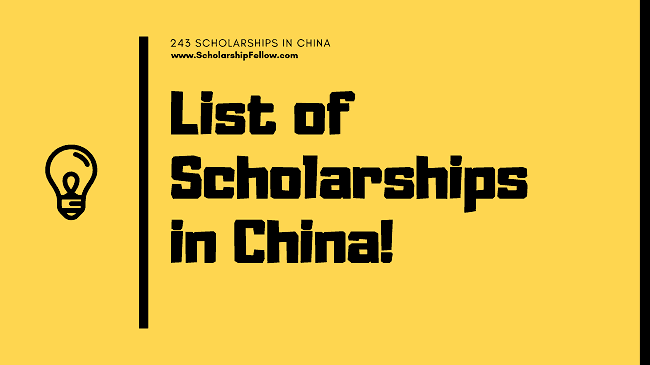 List of Scholarships in China