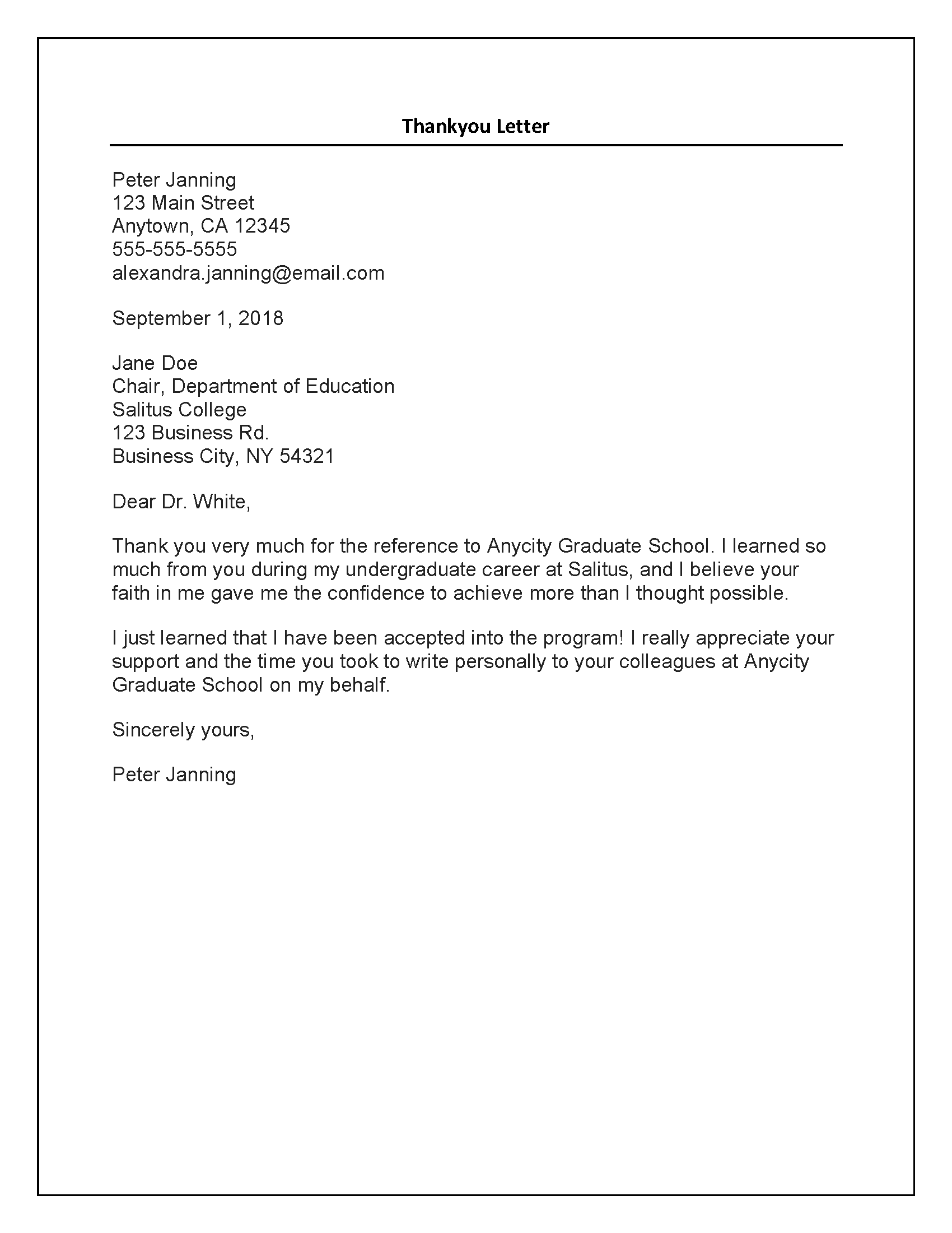 Thank You Letter For Recommendation Letter from scholarshipfellow.com